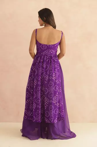Ilina purple bandhani kurta set
