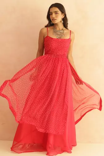 Mishka pink bandhani kurta set