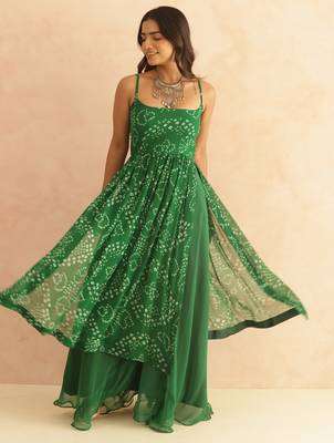 Mihira green bandhani kurta set 1