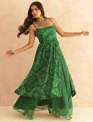 Mihira green bandhani kurta set 2