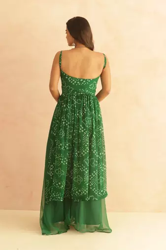 Mihira green bandhani kurta set