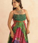 Devika multicolored bandhani kurta set