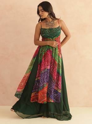 Devika multicolored bandhani kurta set 2