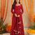 Ishani red anarkali set