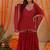 Kimaya red kaftan sharara set