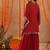 Kimaya red kaftan sharara set