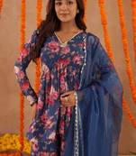 Veera blue floral printed palazzo set