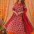 Geet red brocade anarkali set