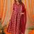 Geet red brocade anarkali set