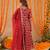 Geet red brocade anarkali set