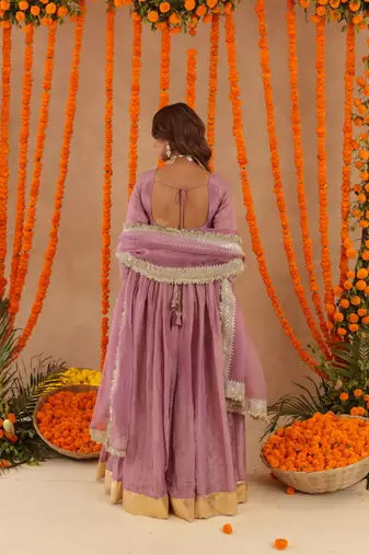 Shubha mauve pink anarkali set