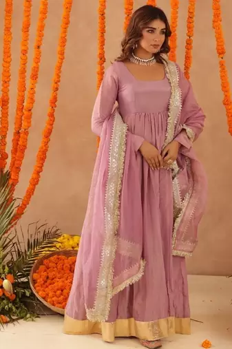 Shubha mauve pink anarkali set