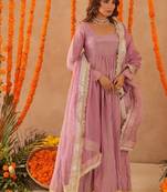 Shubha mauve pink anarkali set