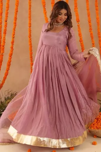 Shubha mauve pink anarkali set