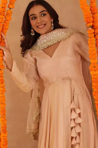 Shreya beige anarkali set