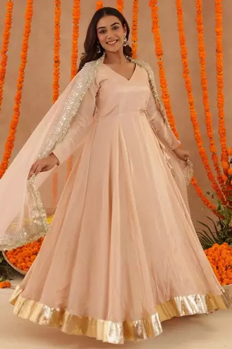 Shreya beige anarkali set