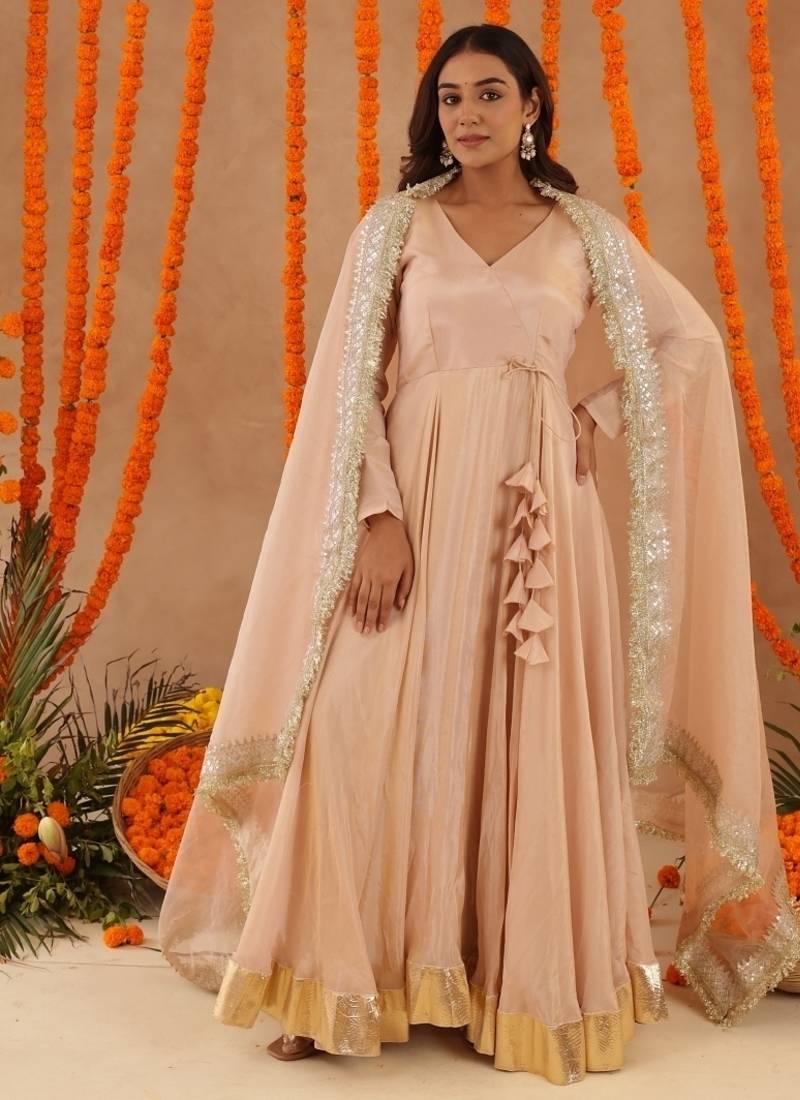 Shreya beige anarkali set