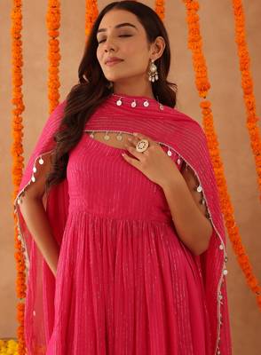 Nishka pink lurix kurta set 2