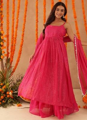 Nishka pink lurix kurta set 3