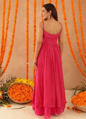 Nishka pink lurix kurta set 4