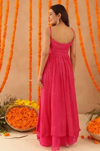 Nishka pink lurix kurta set