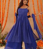 Mishti blue lurix kurta set