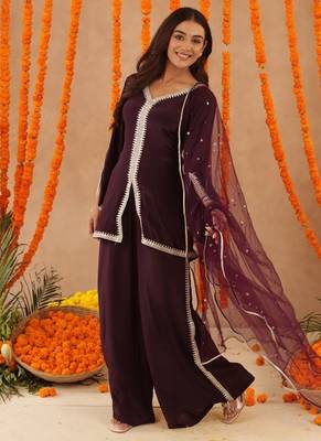 Zehra wine purple coord set 1