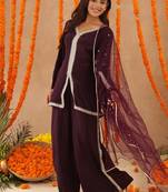 Zehra wine purple coord set