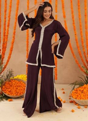 Zehra wine purple coord set 3