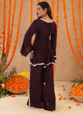 Zehra wine purple coord set 4