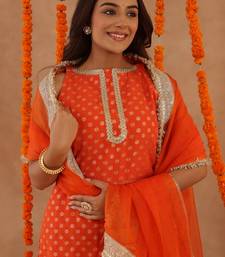 Hiya orange short detailed kurti palazzo set