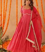 Kanak pink anarkali set