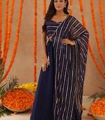 Baani navy blue lurix fusion set