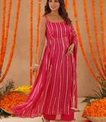Kalki pink lurix anarkali set