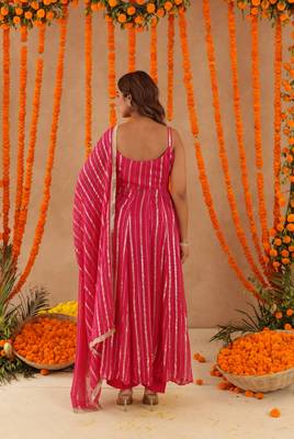 Kalki pink lurix anarkali set 4