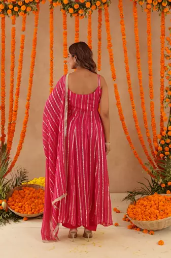 Kalki pink lurix anarkali set