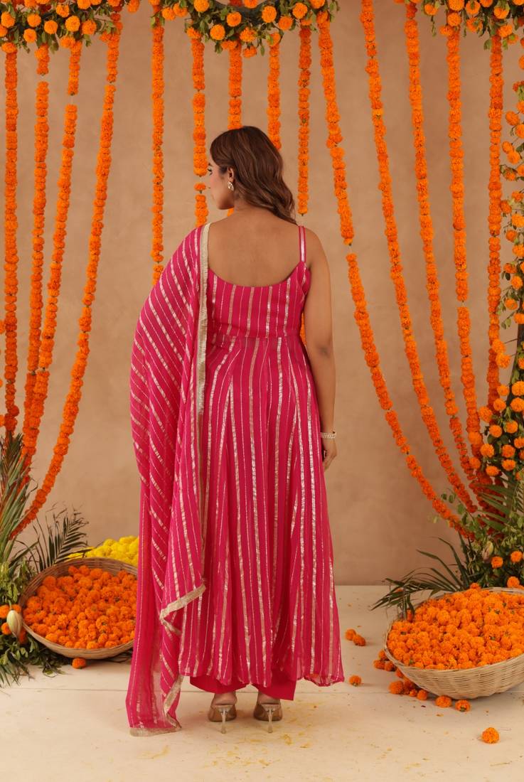 Kalki pink lurix anarkali set