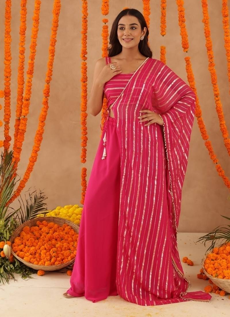 Naaya pink lurix fusion set