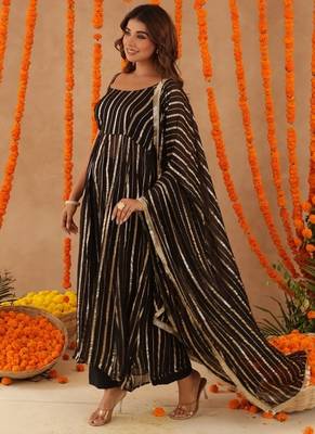 Elara black lurix anarkali set 2