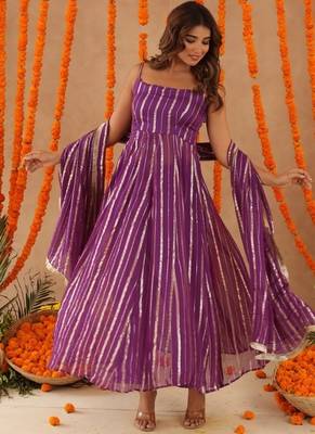 Kashish purple anarkali set 1