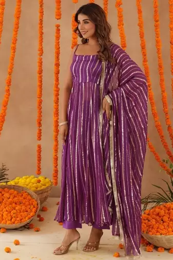 Kashish purple anarkali set