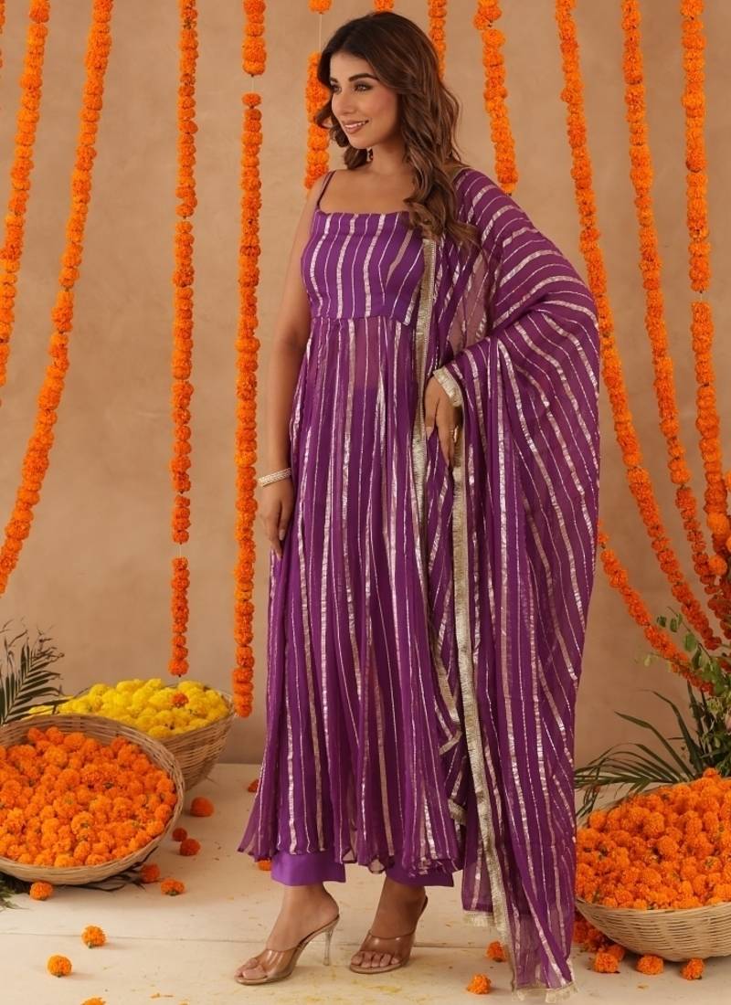 Kashish purple anarkali set