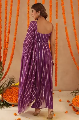 Kashish purple anarkali set