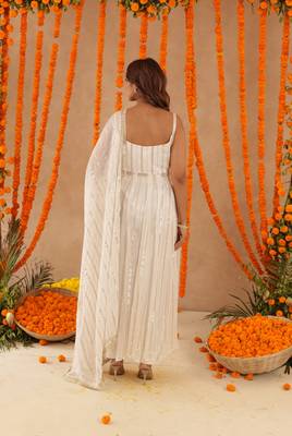 Shayla white lurix anarkali set 4
