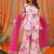 Trisha white pink floral sharara set