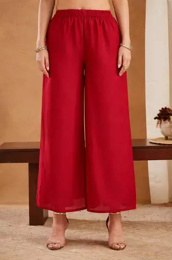 Women   s shimmer silk embroidered alia cut kurti palazzo set with dupatta