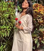 White women kurta pant dupatta set