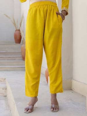 Yellow women kurta pant dupatta set 4