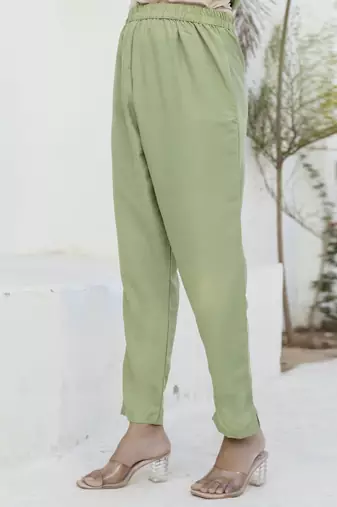 Light green women kurta pant dupatta set