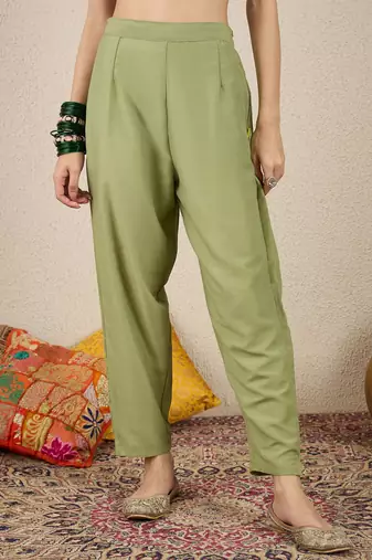 Light green women kurta pant dupatta set
